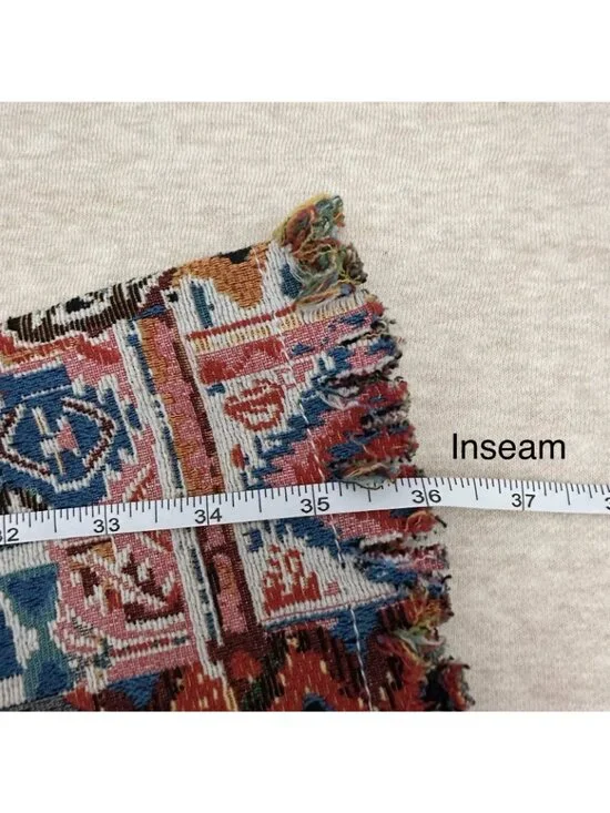 Rockstar Original Men’s Size 32 Boho Patchwork Pants Flare Leg Orange Tribal - Picture 10 of 11